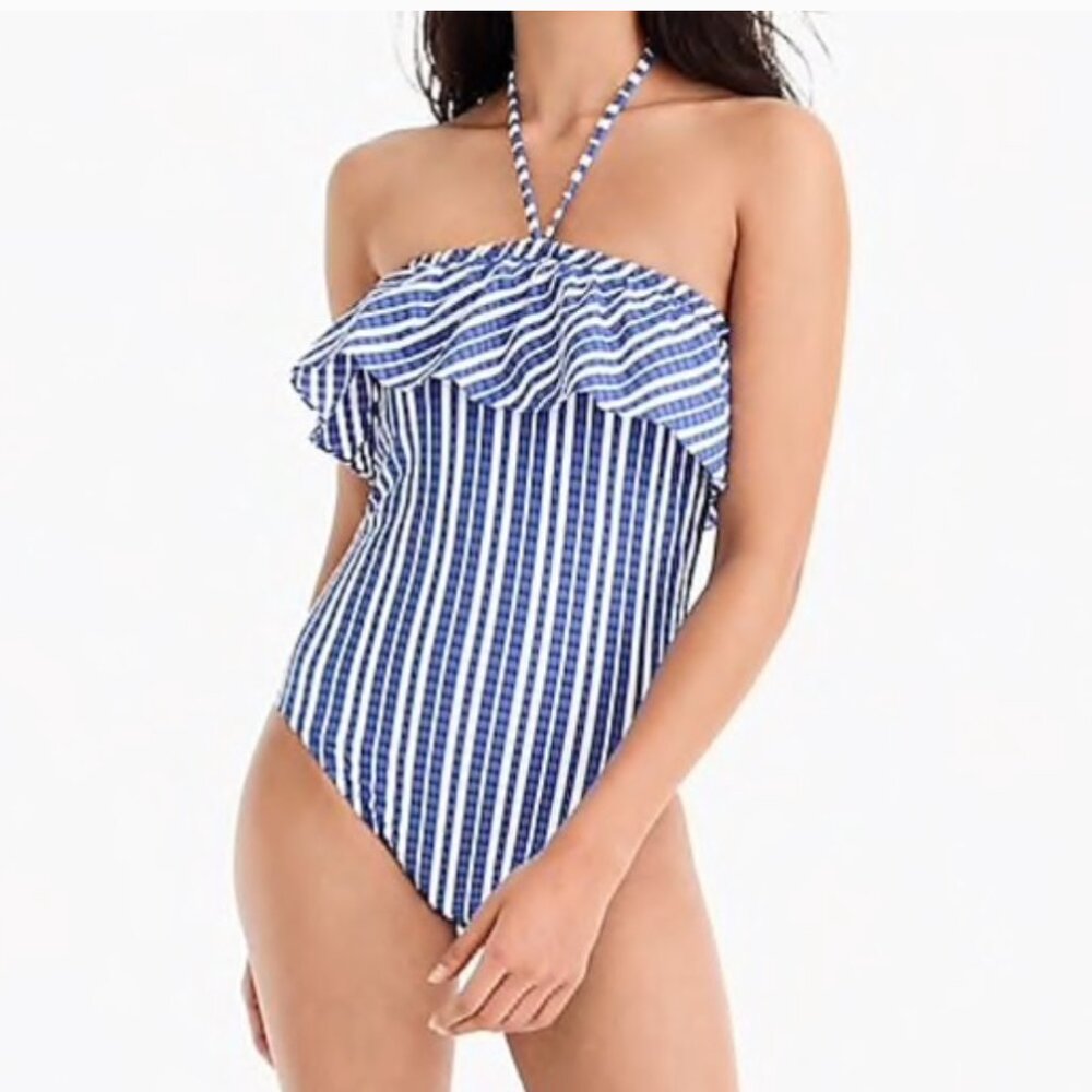 J. Crew Ruffled Bandeau One-Piece Swimsuit